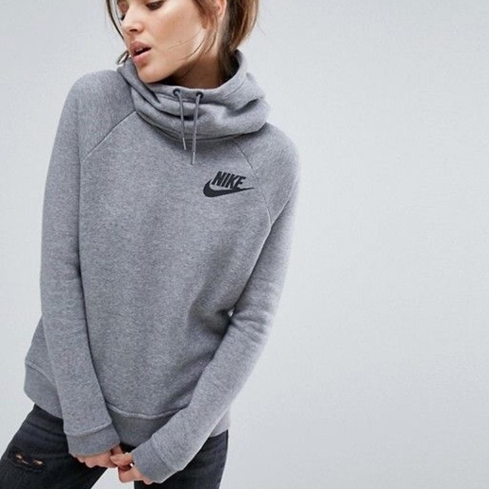 Nike Heather Gray Cowl Neck Sweatshirt